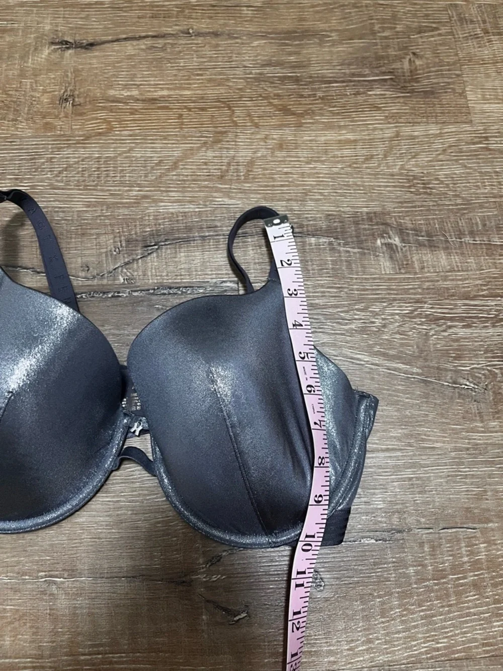 Savage X Fenty Shimmering Gray Bra MICROFIBER METALLIC PUSH-UP BRA Size 36DDD - Picture 11 of 13